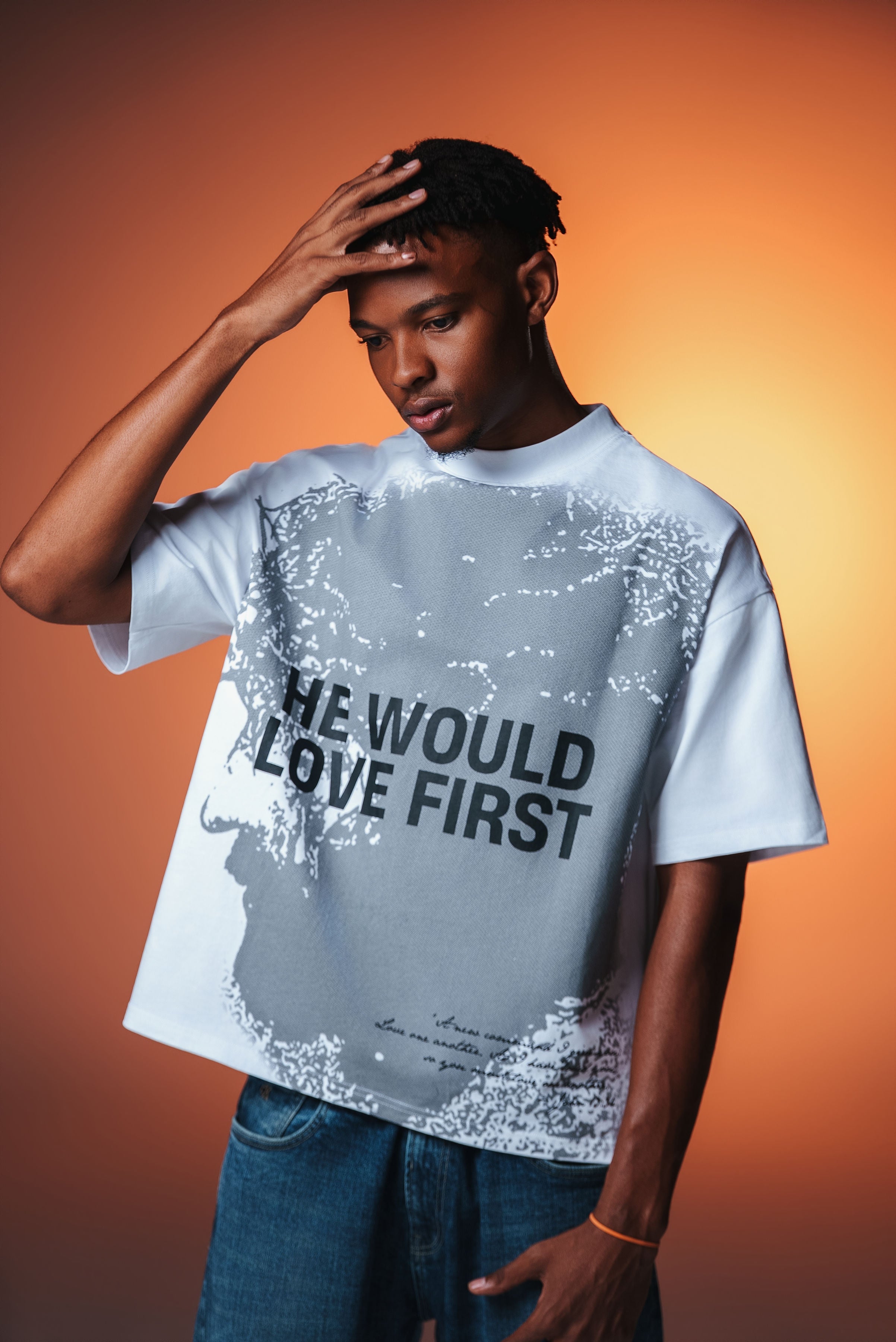 WWJD T-Shirt — “He Would Love First” (255 GSM Heavyweight Cotton)