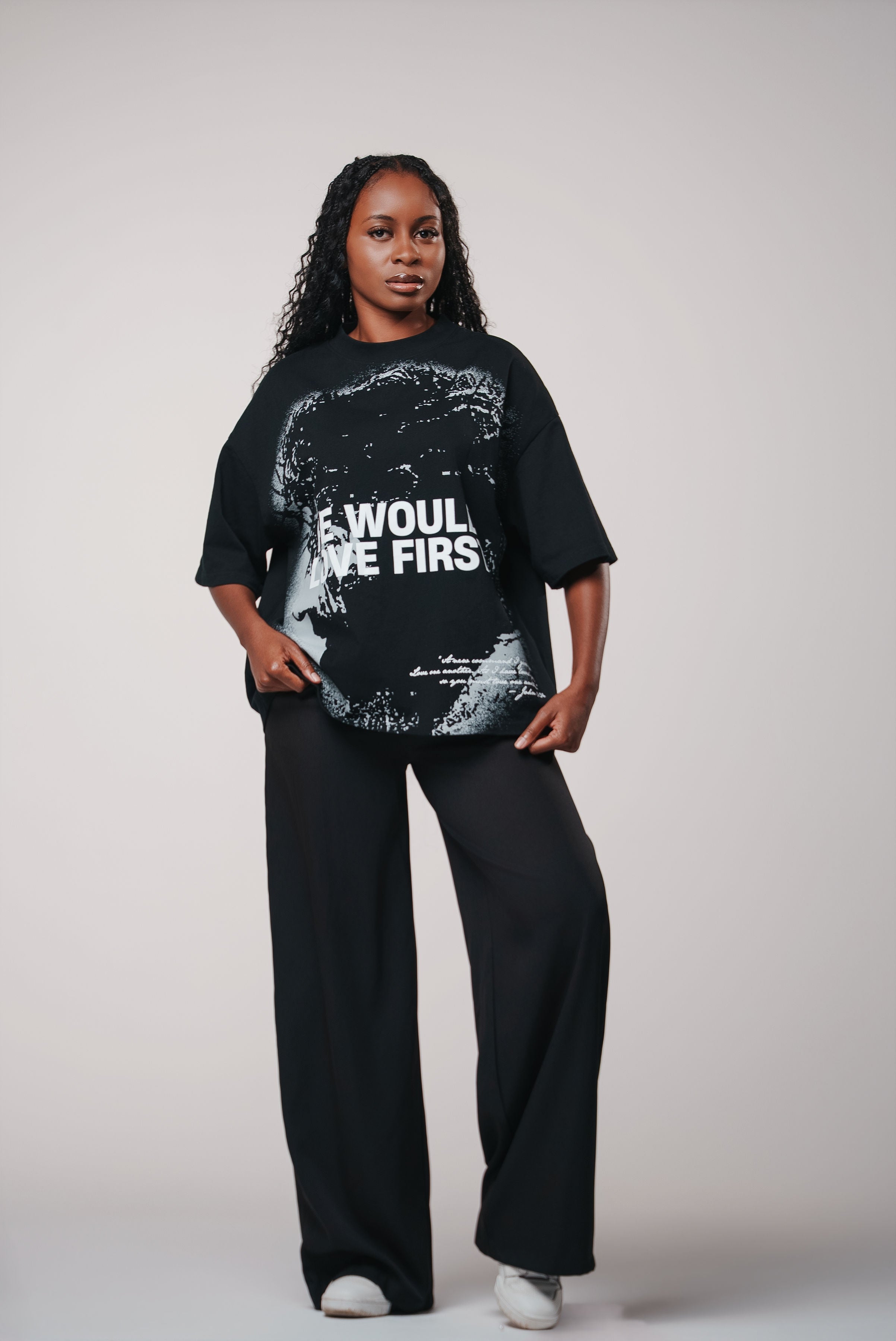 WWJD T-Shirt — “He Would Love First” (255 GSM Heavyweight Cotton)