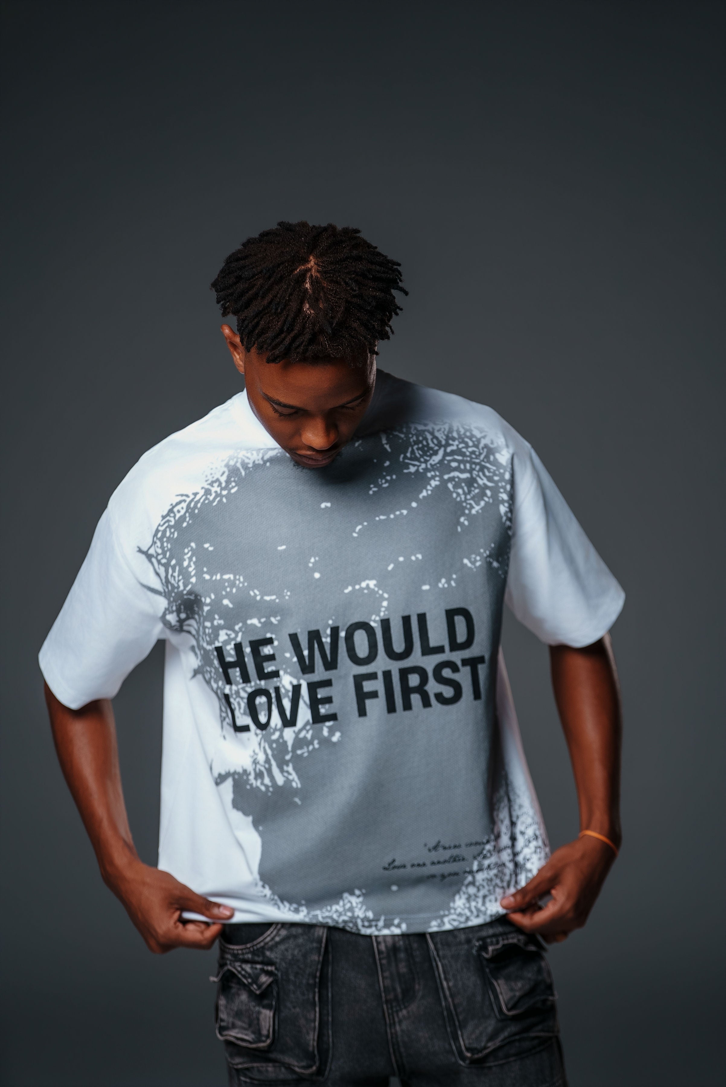 WWJD T-Shirt — “He Would Love First” (255 GSM Heavyweight Cotton)